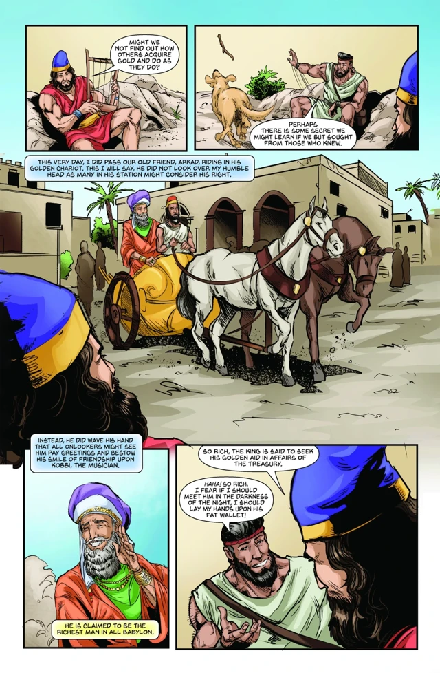 Chapter 1, page 7 of The Richest Man in Babylon Graphic Novel, illustrated by human artists